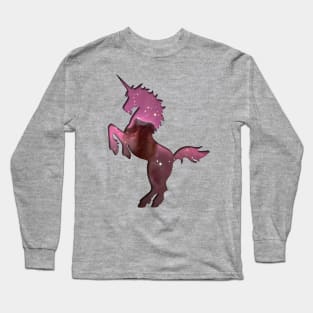 Horsehead Nebula Unicorn Silhouette Long Sleeve T-Shirt